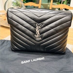 Saint Laurent YSL Medium Lou Lou Black Shoulder Bag